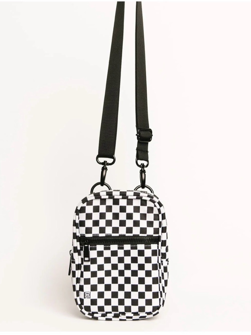 Brixley Checkerboard Mini Crossbody Bag in Black & White